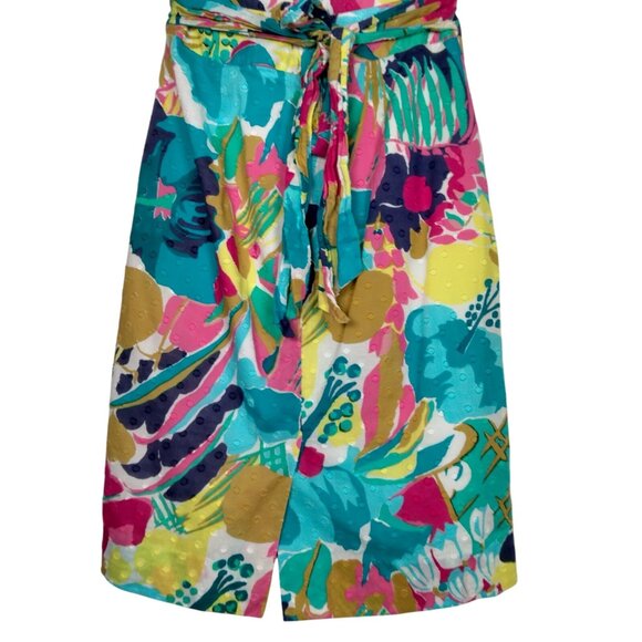 J Crew Skirt Outfit Size 0 P Petite Pink Blue Floral Halter Ruffled Blue Pink - Picture 7 of 16